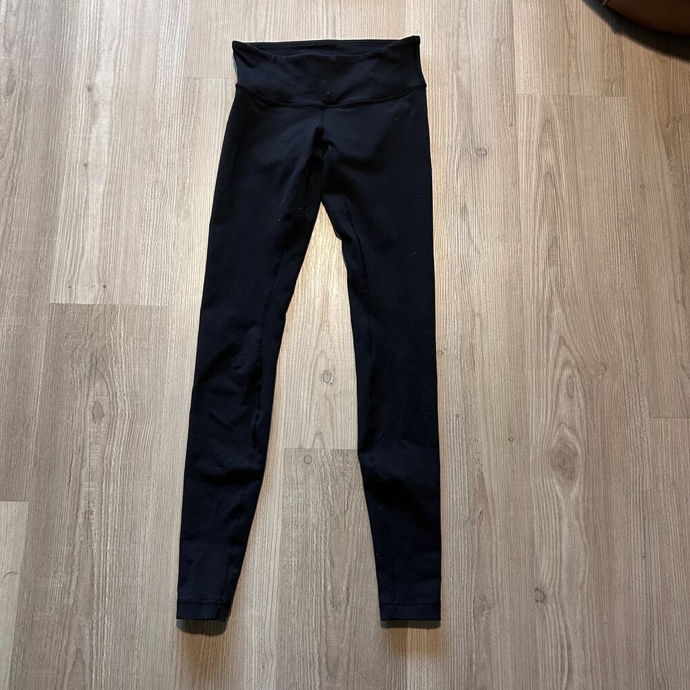 Women's Lululemon Athletica Black Leggings Yoga Pants Sz 4 Active Casual Outdoor